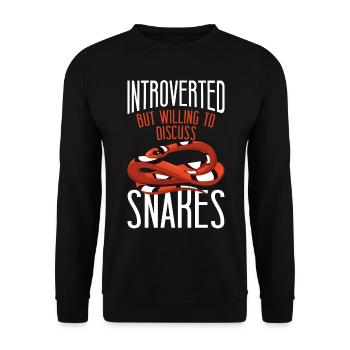Snake Serpent Introverted But - Unisex Pullover - Schwarz - Vorne - Alina (178cm) & Michal (187cm)
