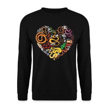 Snake Serpent Heart - Unisex Sweatshirt - black - Front - Alina (178cm) & Michal (187cm)