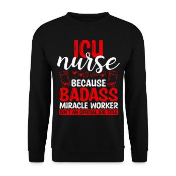 Infirmière en soins intensifs Miracle Worker Nursing Essentials - Sweat-shirt Unisexe - noir - Devant - Alina (178cm) & Michal (187cm)