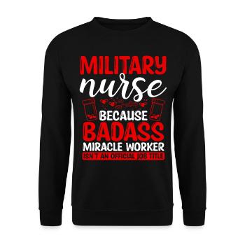 Infirmière militaire Faiseur de miracles Soins infirmiers Essentiels - Sweat-shirt Unisexe - noir - Devant - Alina (178cm) & Michal (187cm)