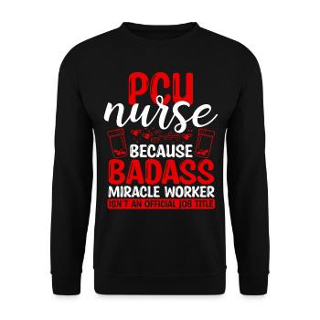 PCU Nurse Miracle Worker Nursing Essentials - Unisex Sweatshirt - black - Front - Alina (178cm) & Michal (187cm)