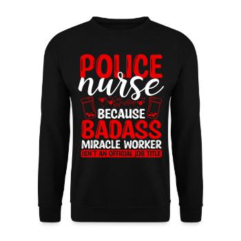 Infirmière de police Faiseur de miracles Soins infirmiers Essentiels - Sweat-shirt Unisexe - noir - Devant - Alina (178cm) & Michal (187cm)