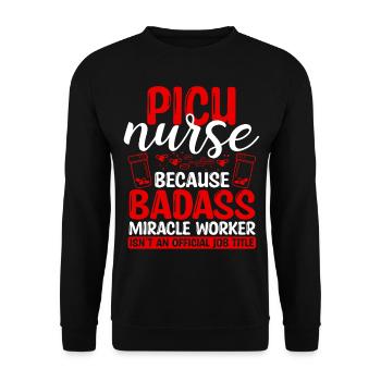 Picu Nurse Miracle Worker Nursing Essentials - Sweat-shirt Unisexe - noir - Devant - Alina (178cm) & Michal (187cm)