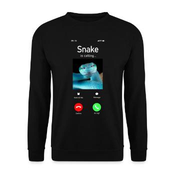 Snake Serpent Phone Display Snake - Unisex Sweatshirt - black - Front - Alina (178cm) & Michal (187cm)