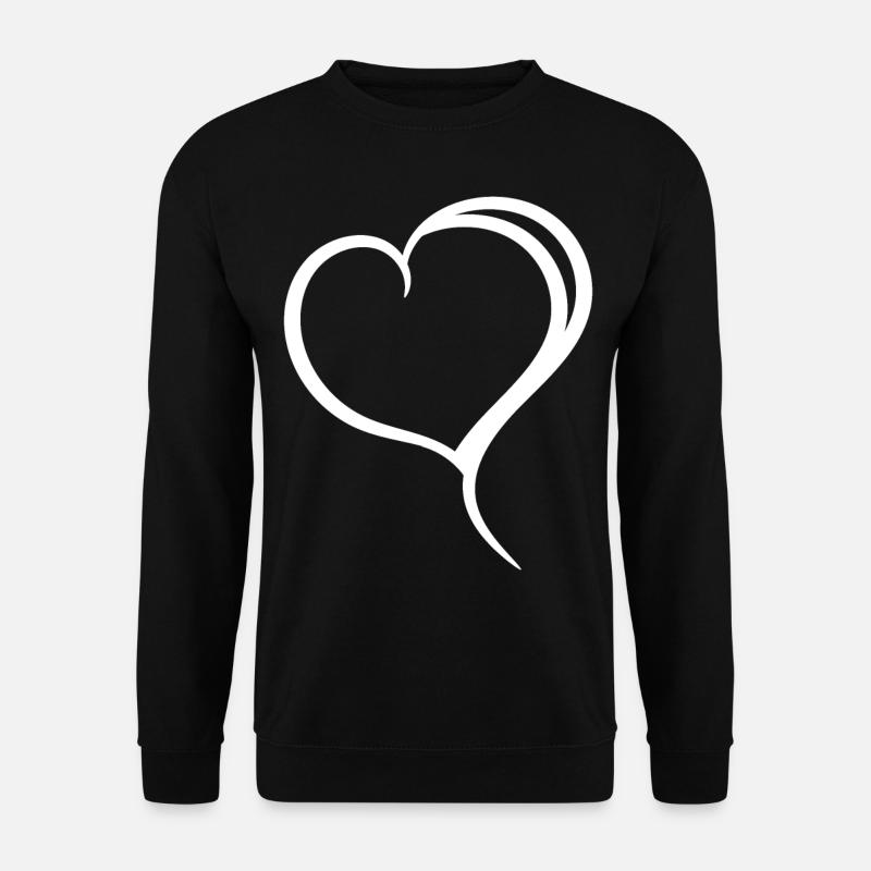 Simple White Heart - Unisex Sweatshirt - black