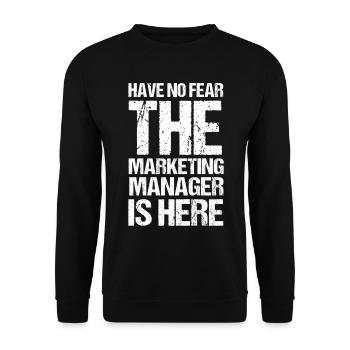 Keine Angst Marketing Manager Digitales Marketing - Unisex Pullover - Schwarz - Vorne - Alina (178cm) & Michal (187cm)