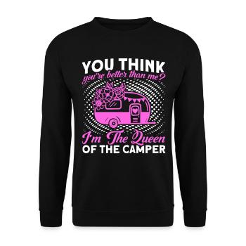 Camping camping en plein air Camping Camping - Sweat-shirt Unisexe - noir - Devant - Alina (178cm) & Michal (187cm)