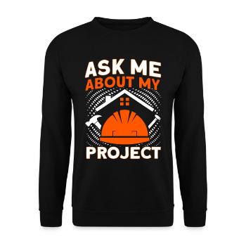 Contremaître de projet Gestionnaire de construction Projet de construction - Sweat-shirt Unisexe - noir - Devant - Alina (178cm) & Michal (187cm)