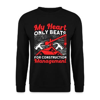 My Heart Foreman Directeur de la construction Projet de construction - Sweat-shirt Unisexe - noir - Devant - Alina (178cm) & Michal (187cm)