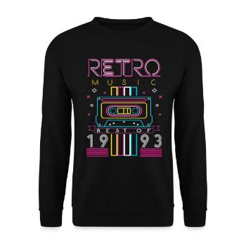 Best Of 1993 Retro Cassette Vintage Anniversaire - Sweat-shirt Unisexe - noir - Devant - Alina (178cm) & Michal (187cm)