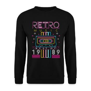 Best Of 1989 Retro Cassette Vintage Anniversaire - Sweat-shirt Unisexe - noir - Devant - Alina (178cm) & Michal (187cm)