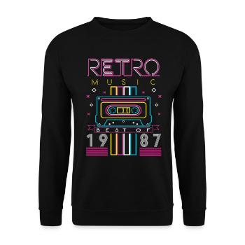 Best Of 1987 Retro Cassette Vintage Anniversaire - Sweat-shirt Unisexe - noir - Devant - Alina (178cm) & Michal (187cm)