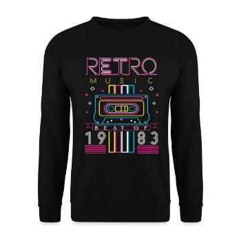 Best Of 1983 Retro Cassette Vintage Birthday - Unisex Sweatshirt - black - Front - Alina (178cm) & Michal (187cm)