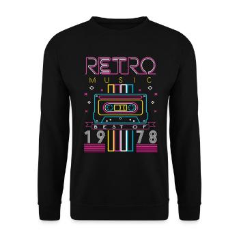 Best Of 1978 Retro Cassette Vintage Birthday - Unisex Sweatshirt - black - Front - Alina (178cm) & Michal (187cm)
