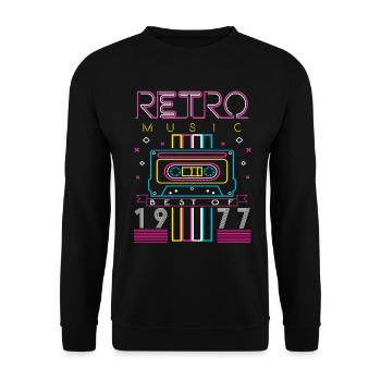 Best Of 1977 Retro Cassette Vintage Birthday - Unisex Sweatshirt - black - Front - Alina (178cm) & Michal (187cm)