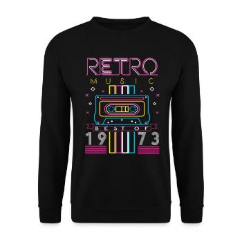 Best Of 1973 Retro Cassette Vintage Anniversaire - Sweat-shirt Unisexe - noir - Devant - Alina (178cm) & Michal (187cm)