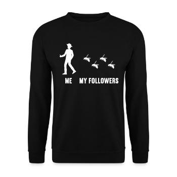 Ich meine Follower Bienenzüchter Biene Bienen - Unisex Pullover - Schwarz - Vorne - Alina (178cm) & Michal (187cm)