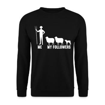 Me and my followers farmer sheep sheep - Unisex Sweatshirt - black - Front - Alina (178cm) & Michal (187cm)