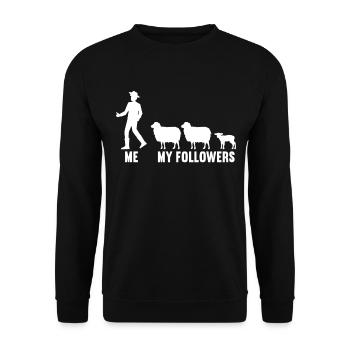 Me and my followers farmer sheep sheep - Unisex Sweatshirt - black - Front - Alina (178cm) & Michal (187cm)