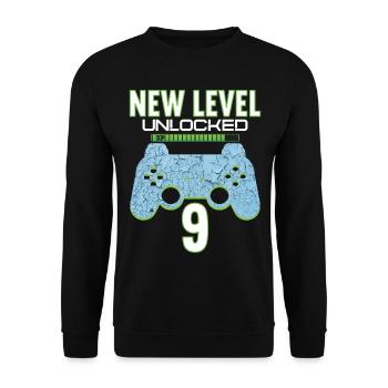 9 Years old 9 birthday outfit Gamer Gaming - Unisex Sweatshirt - black - Front - Alina (178cm) & Michal (187cm)