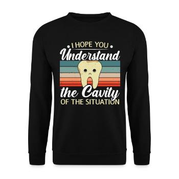 J’espère que vous comprenez la gravité de la situation - Sweat-shirt Unisexe - noir - Devant - Alina (178cm) & Michal (187cm)