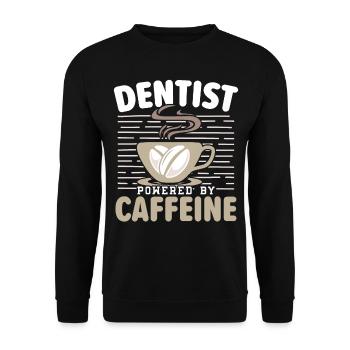 Dentiste avec caféine Dentiste Dents - Sweat-shirt Unisexe - noir - Devant - Alina (178cm) & Michal (187cm)