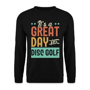 Es ist ein großartiger Tag für Disc Golf Recreatio - Unisex Pullover - Schwarz - Vorne - Alina (178cm) & Michal (187cm)