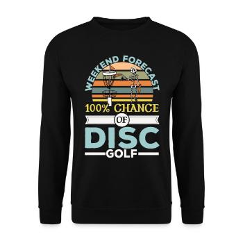 100% de chance de disc golf Frolf lanceur récréatif - Sweat-shirt Unisexe - noir - Devant - Alina (178cm) & Michal (187cm)