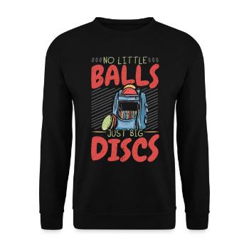 Keine kleinen Bälle nur große Scheiben Scheibengol - Unisex Pullover - Schwarz - Vorne - Alina (178cm) & Michal (187cm)
