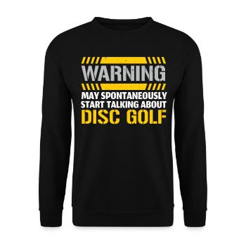Kann spontan anfangen, über Disc Golf zu reden - Unisex Pullover - Schwarz - Vorne - Alina (178cm) & Michal (187cm)