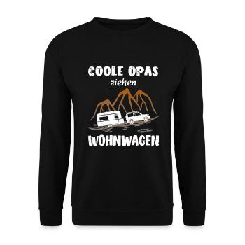 Wohnwagen Opa - Unisex Pullover - Schwarz - Vorne - Alina (178cm) & Michal (187cm)