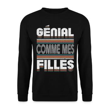 Génial Comme Mes Filles Parents Mère - Sweat-shirt Unisexe - noir - Devant - Alina (178cm) & Michal (187cm)