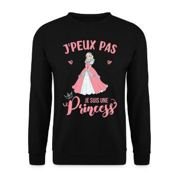 Je suis Une Princesse cadeau - Sweat-shirt Unisexe - noir - Devant - Alina (178cm) & Michal (187cm)