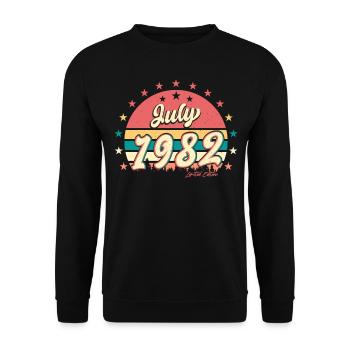 July 1982 40th birthday - Unisex Sweatshirt - black - Front - Alina (178cm) & Michal (187cm)