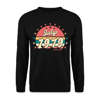 Né en juillet 1979 - Sweat-shirt Unisexe - noir - Devant - Alina (178cm) & Michal (187cm)