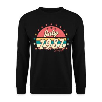 Born in July 1981 - Unisex Sweatshirt - black - Front - Alina (178cm) & Michal (187cm)