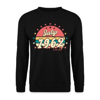 60ter Geburtstag Juli 1962 - Unisex Pullover - Schwarz - Vorne - Alina (178cm) & Michal (187cm)