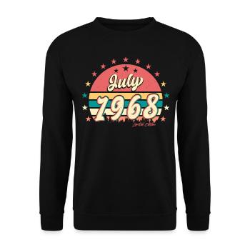 Retro 1968 Juli - Unisex Pullover - Schwarz - Vorne - Alina (178cm) & Michal (187cm)