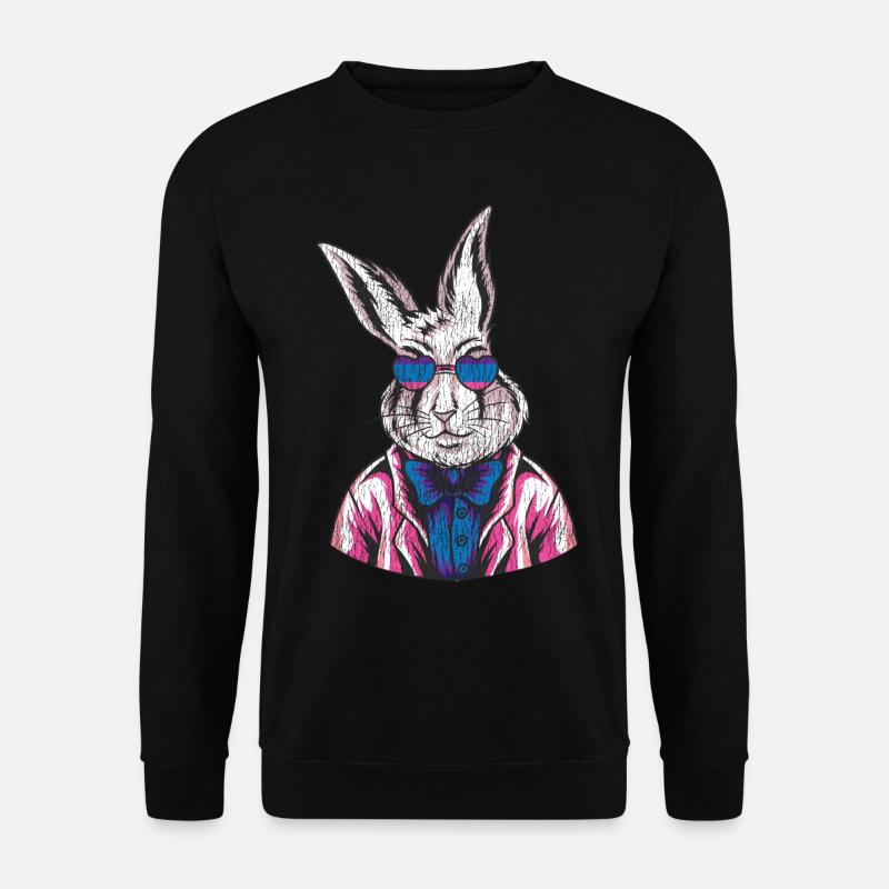 Bisexual Bi Pride Flag Rabbit - Unisex Sweatshirt - black