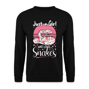 Snake Serpent Flower Floral Just A - Unisex Sweatshirt - black - Front - Alina (178cm) & Michal (187cm)