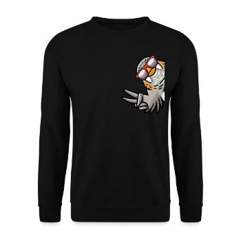 Oiseau de pinson zèbre de côté avec - Sweat-shirt Unisexe - noir - Devant - Alina (178cm) & Michal (187cm)