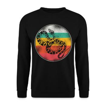 Snake Serpent Retro Vintage - Unisex Pullover - Schwarz - Vorne - Alina (178cm) & Michal (187cm)