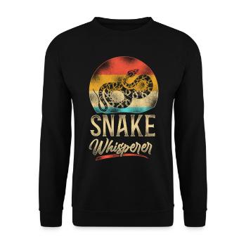 Snake Serpent Retro Vintage Snake - Unisex Pullover - Schwarz - Vorne - Alina (178cm) & Michal (187cm)