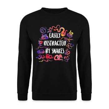 Snake Serpent Watercolor Easily - Unisex Pullover - Schwarz - Vorne - Alina (178cm) & Michal (187cm)