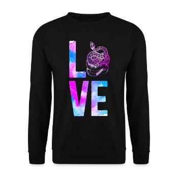 Snake Serpent Watercolor Love - Unisex Sweatshirt - black - Front - Alina (178cm) & Michal (187cm)