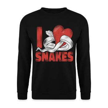 Snake Serpent Heart Vintage I Love - Unisex Sweatshirt - black - Front - Alina (178cm) & Michal (187cm)