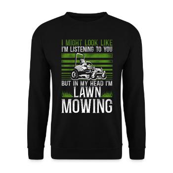 Lawn Mower Mowing Dad Father - Unisex Pullover - Schwarz - Vorne - Alina (178cm) & Michal (187cm)