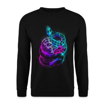 Snake Serpent Watercolor - Unisex Sweatshirt - black - Front - Alina (178cm) & Michal (187cm)