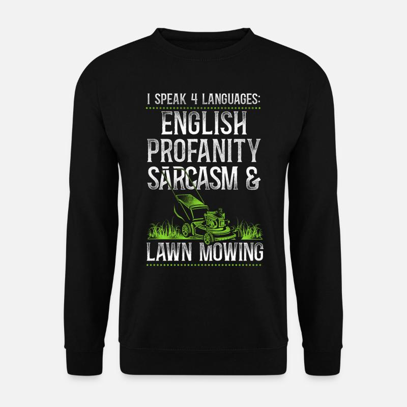 Lawn Mower Mowing Dad Father - Unisex Pullover - Schwarz
