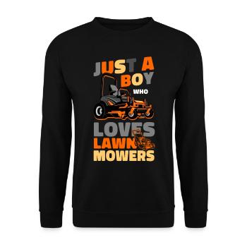 Lawn Mower Mowing Dad Father - Unisex Pullover - Schwarz - Vorne - Alina (178cm) & Michal (187cm)